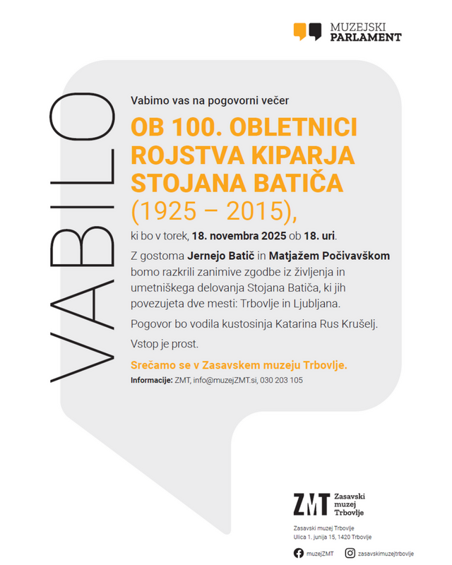 VABILO NA SREČANJE MUZEJSKEGA PARLAMENTA
