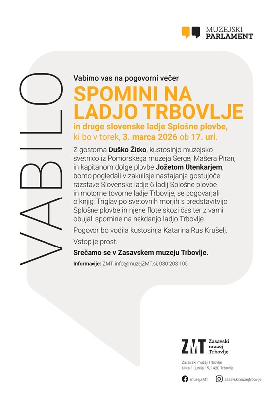 VABILO NA SREČANJE MUZEJSKEGA PARLAMENTA 3. 3. 2026