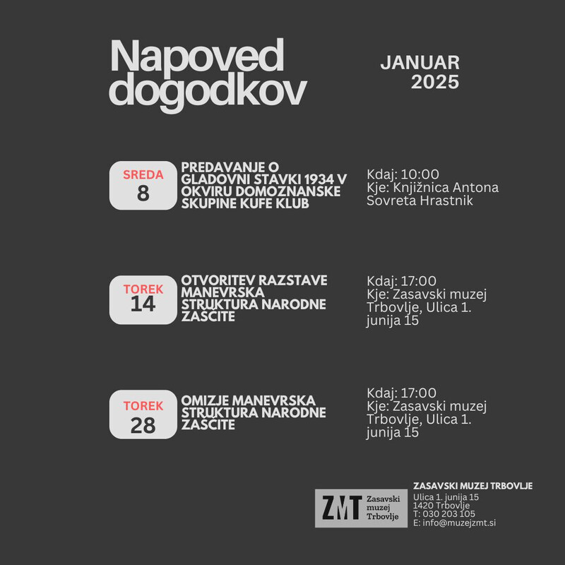 Napoved dogodkov - januar 2025