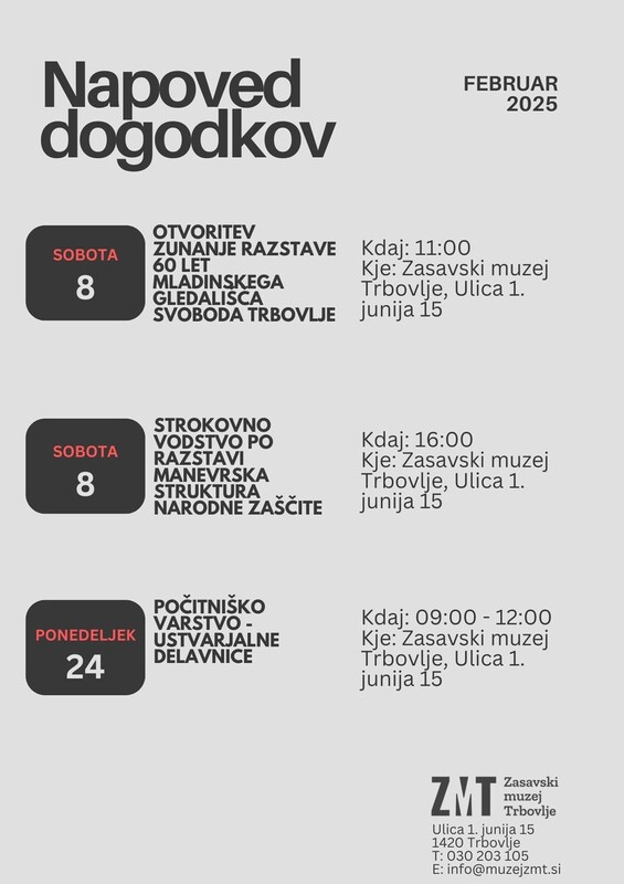 Napoved dogodkov - februar 2025