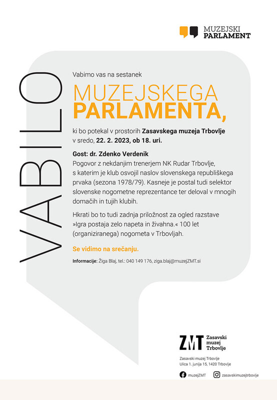 Vabilo na sestanek muzejskega parlamenta
