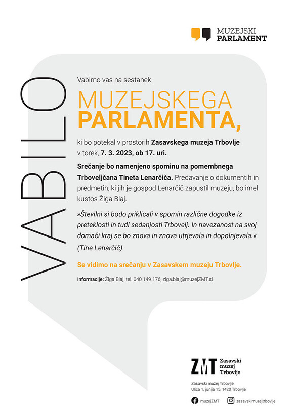 Sestanek muzejskega parlamenta - Tine Lenarčič